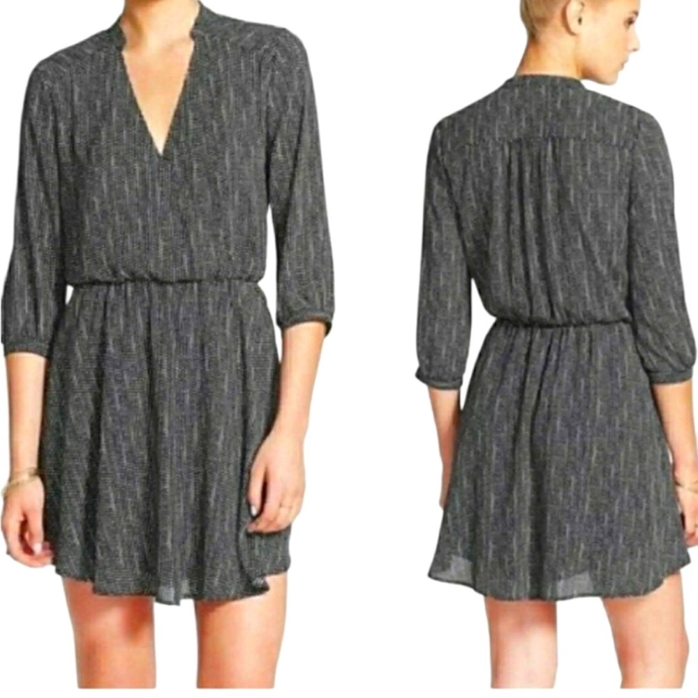 Lush Nordstrom Print Black & White Dot Wrap Dress Size L